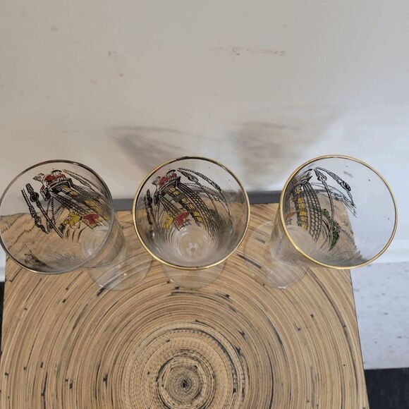 Libby Treasure Island Pilsner Beer Glasses Clear 8.75" Height ONLY 2 Available - Picture 2 of 5